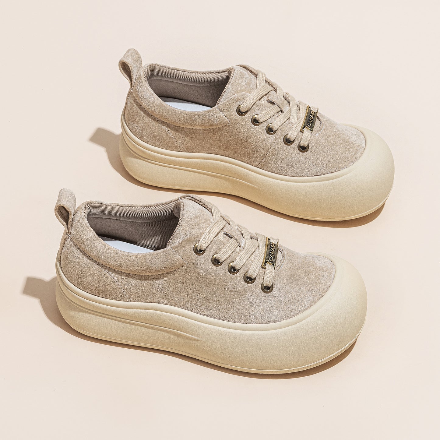 Women's White Autumn Thick Sole Increased Korean Women's Casual Shoes