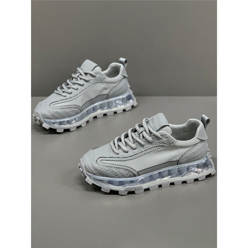 Cover Summer Breathable White Thick-soled Board Increased Korean European Style Men's Sports Shoes