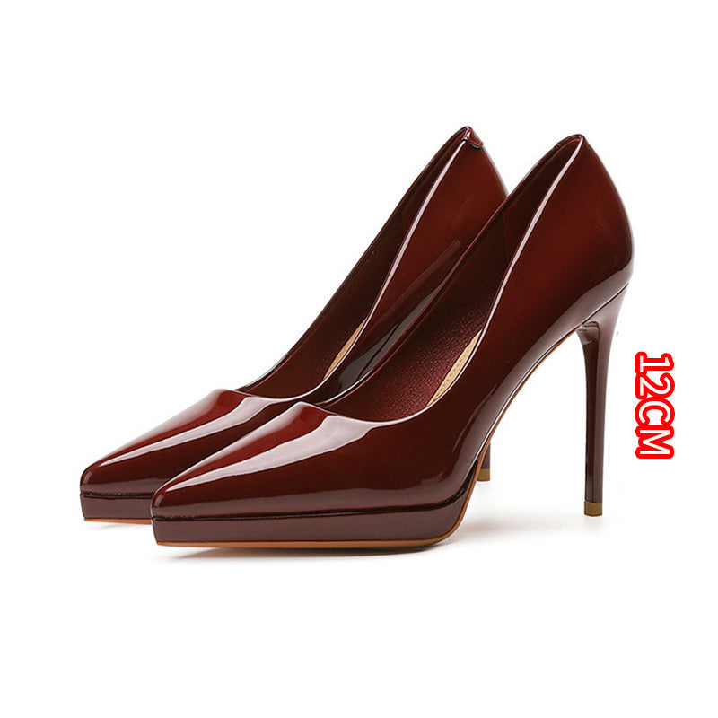 Women's For Sexy Temperament Waterproof Platform Solid Color Heels