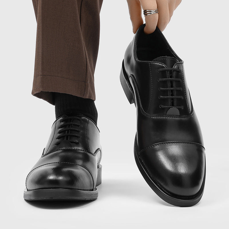 Men's Sense Height Increasing Insole Wedding Three Connector Breathable Business Formal Men's Shoes