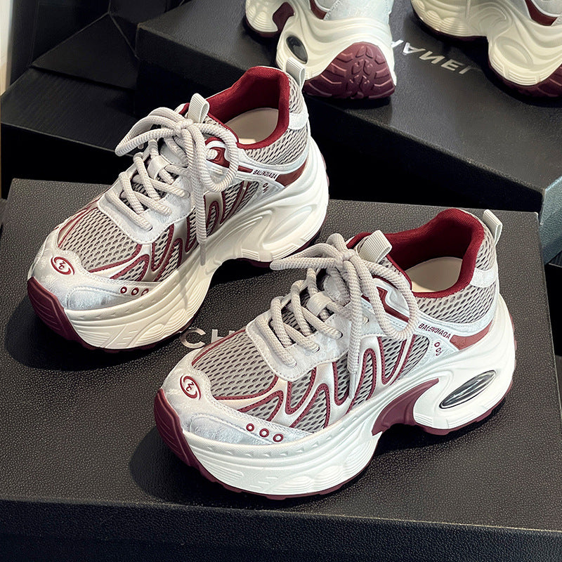 Women's Platform Dad Spring Mesh Breathable Leisure Small Women's Sports Shoes