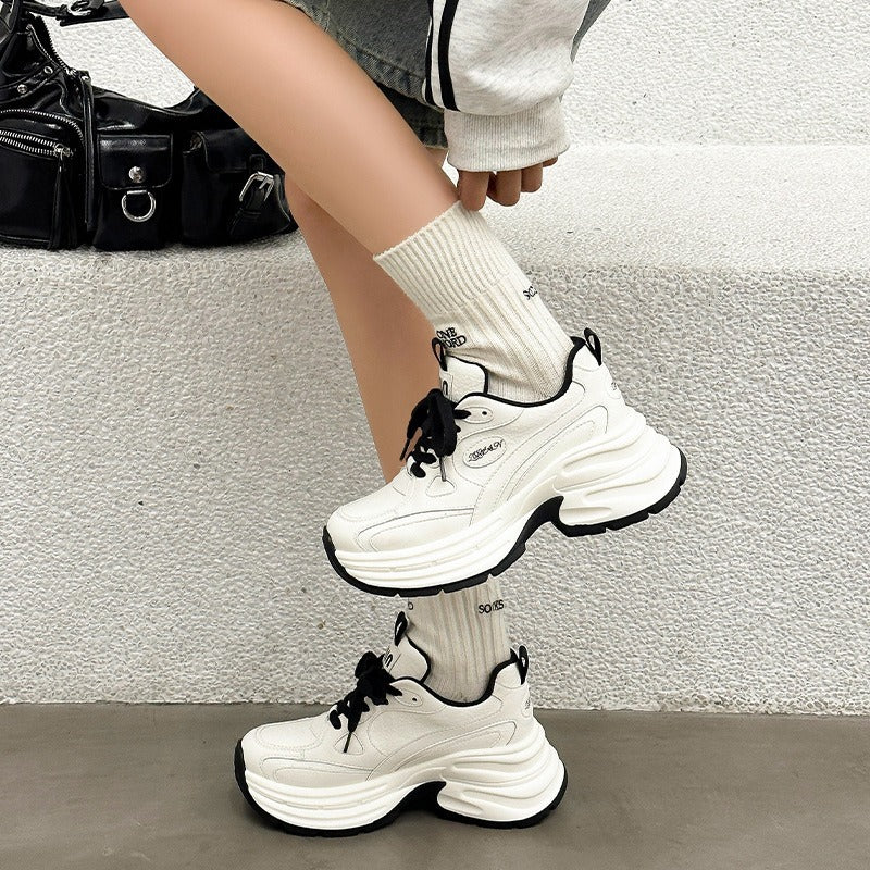 Women's Thick Bottom Heightened Daddy Spring Soft Sneakers