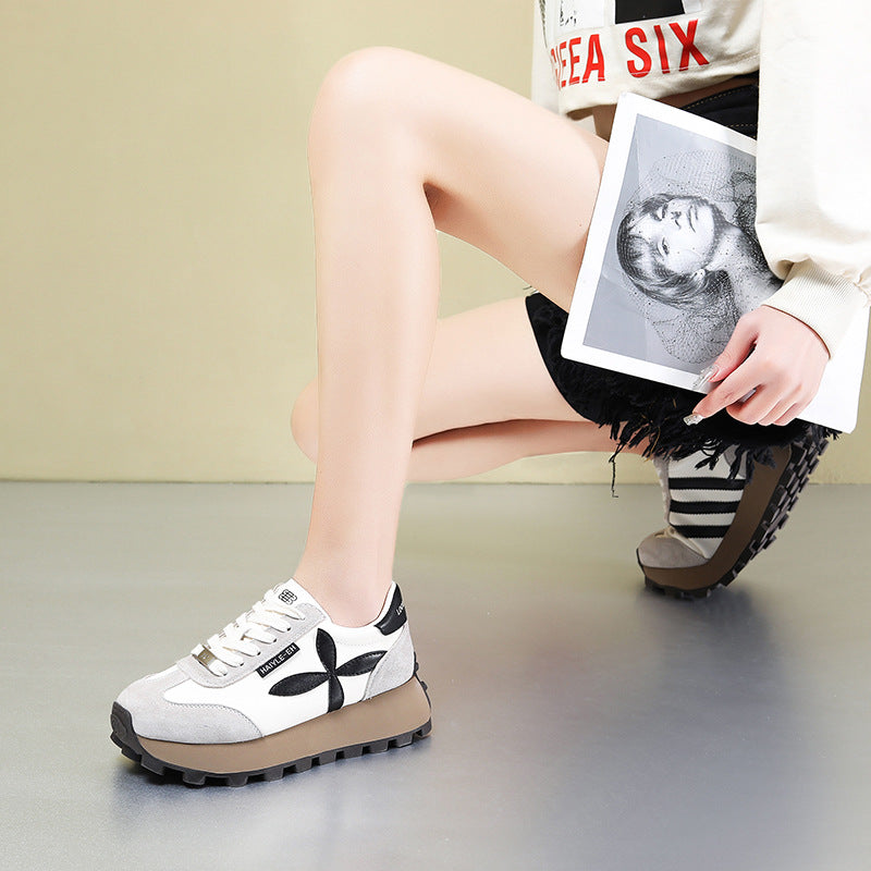Women's Spring Platform Height Increasing Board Color Matching Women's Sports Shoes