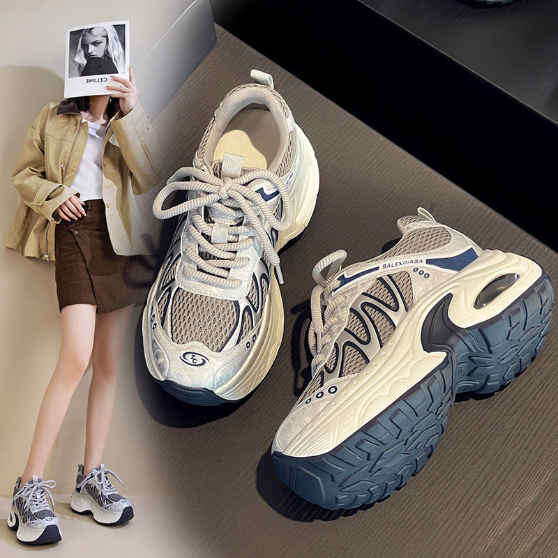 Women's Platform Dad Spring Mesh Breathable Leisure Small Women's Sports Shoes