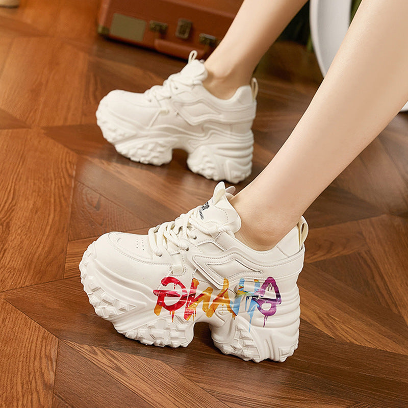 Women's Dad Spring Fashion Iti Platform Versatile Height Increasing Women's Shoes