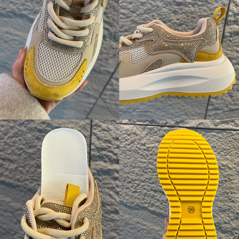 Women's Authentic Clunky Platform Height Increasing Breathable Sneakers