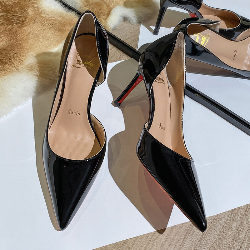 Women's Autumn Temperament Plus Size High-grade Nude Heels