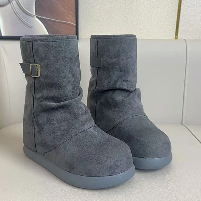 Retro Slip-on Winter Thick Warm Ugly Cute Cotton Snow Boots