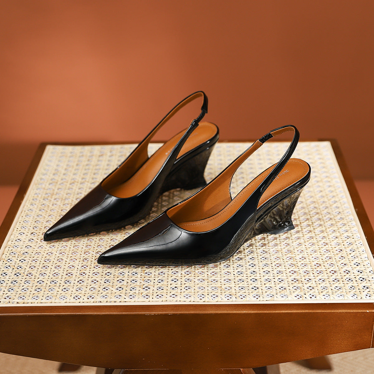 Women's Pointed Toe Wedge Pumps Autumn Low-cut Platform High Women's Fashion Shoes