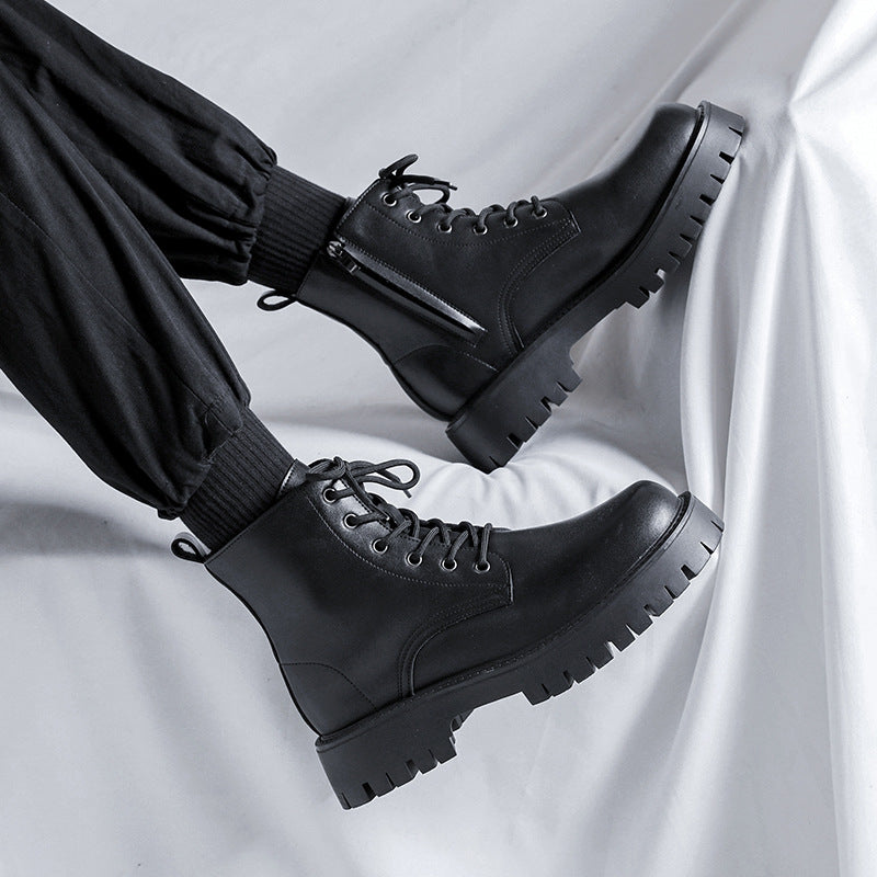 Men's Autumn High Top British Side Zipper Trendy Boots