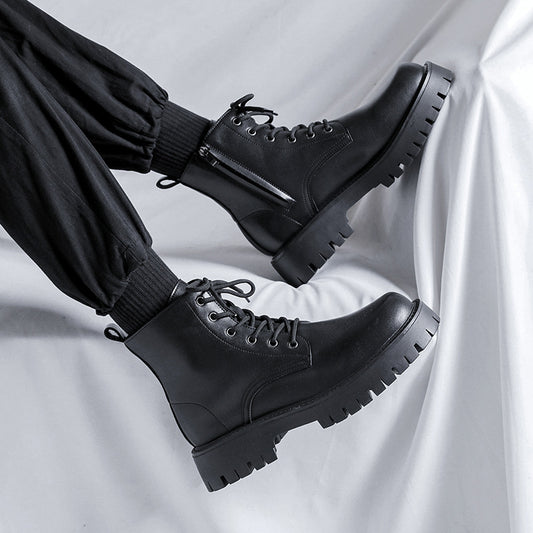 Men's Autumn High Top British Side Zipper Trendy Boots