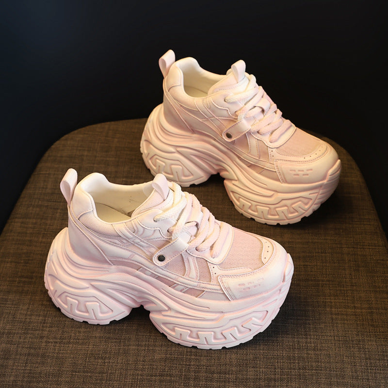 Women's Platform Height Increasing Insole Mesh Breathable Sports Casual Shoes