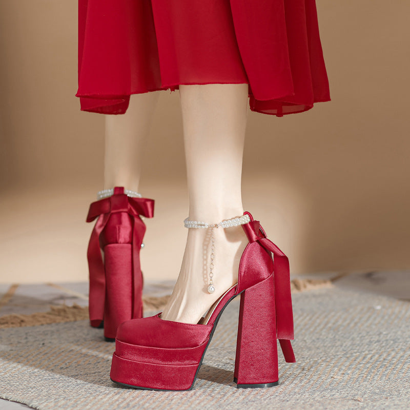 Women's Platform Wedding With Toe Box Small Size Super High Women's Fashion Shoes