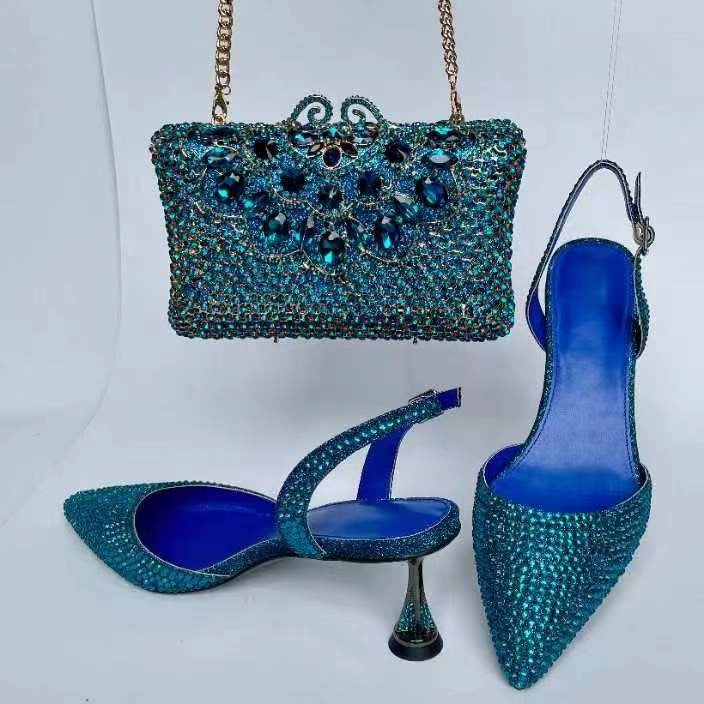 Luxury Fashion Diamond Pointed Wedding Crystal High Heeled Sandals