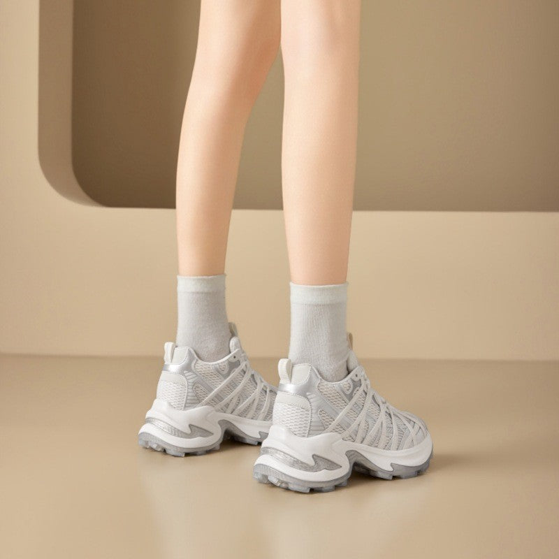 Women's Insole Dad Spring Round Head Thick Bottom Women's Shoes