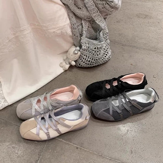 Women's Ballet Platform Retro Cross Strap Mary Women's Sports Shoes