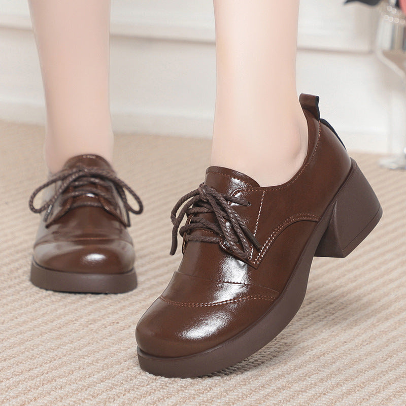 Women's Genuine British Style Small Deep Mouth Women's Fashion Shoes