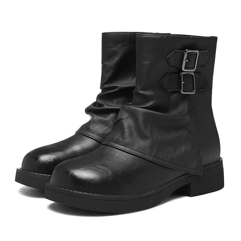 Style Pantyhose Soft Platform Martin Brown Women's Leather Boots