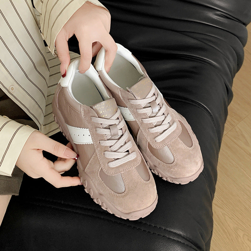 Women's Small Size Height Increasing German Training Spring Retro Sneakers