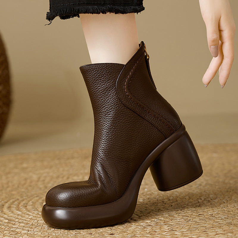 Comfortable Platform High Chelsea British Style Vintage Boots