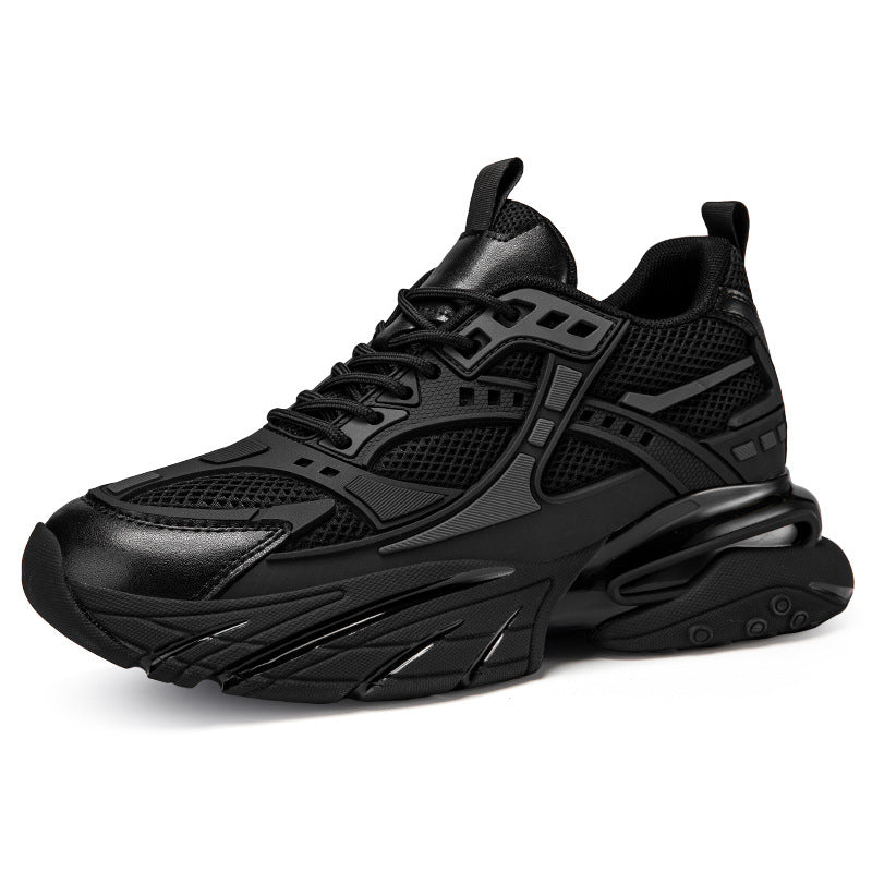 Trendy Thick Bottom Invisible Height Increasing Insole Dad Fashion White Men's Casual Shoes