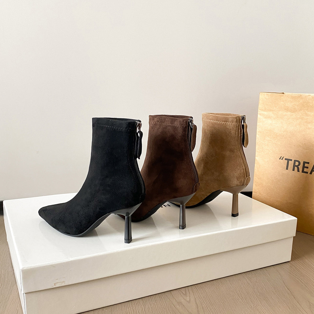 Women's Thin Suede Soft Bottom Comfortable High Women's Leather Boots