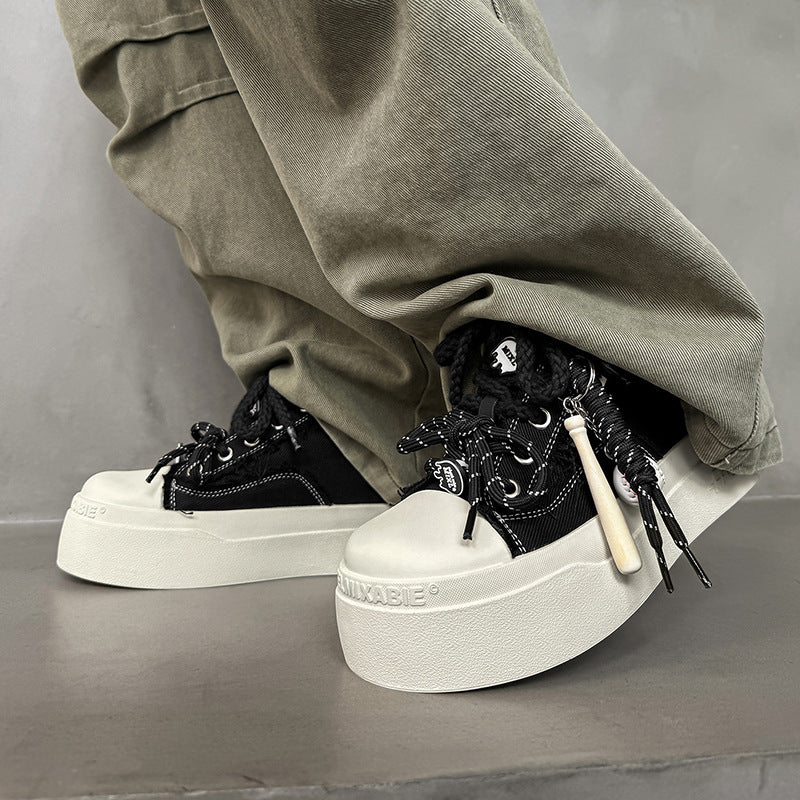 Men's Basic Niche Thick Bottom Trendy Autumn Versatile Breathable Washed Sneakers