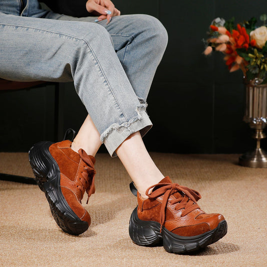 Women's Sports Style Deep Mouth Pumps Soft Leather Shoes