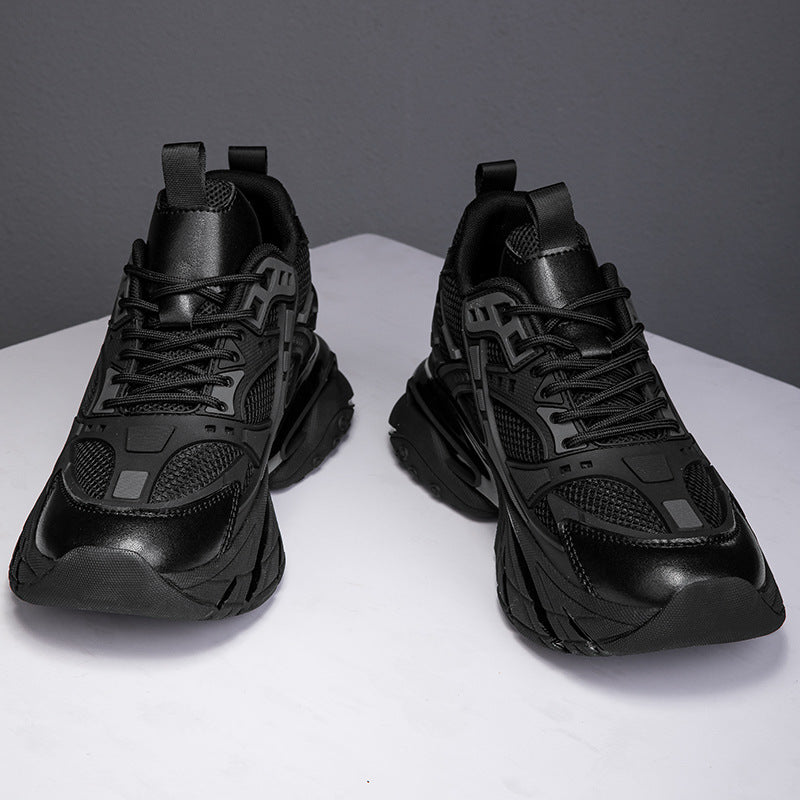 Trendy Thick Bottom Invisible Height Increasing Insole Dad Fashion White Men's Casual Shoes