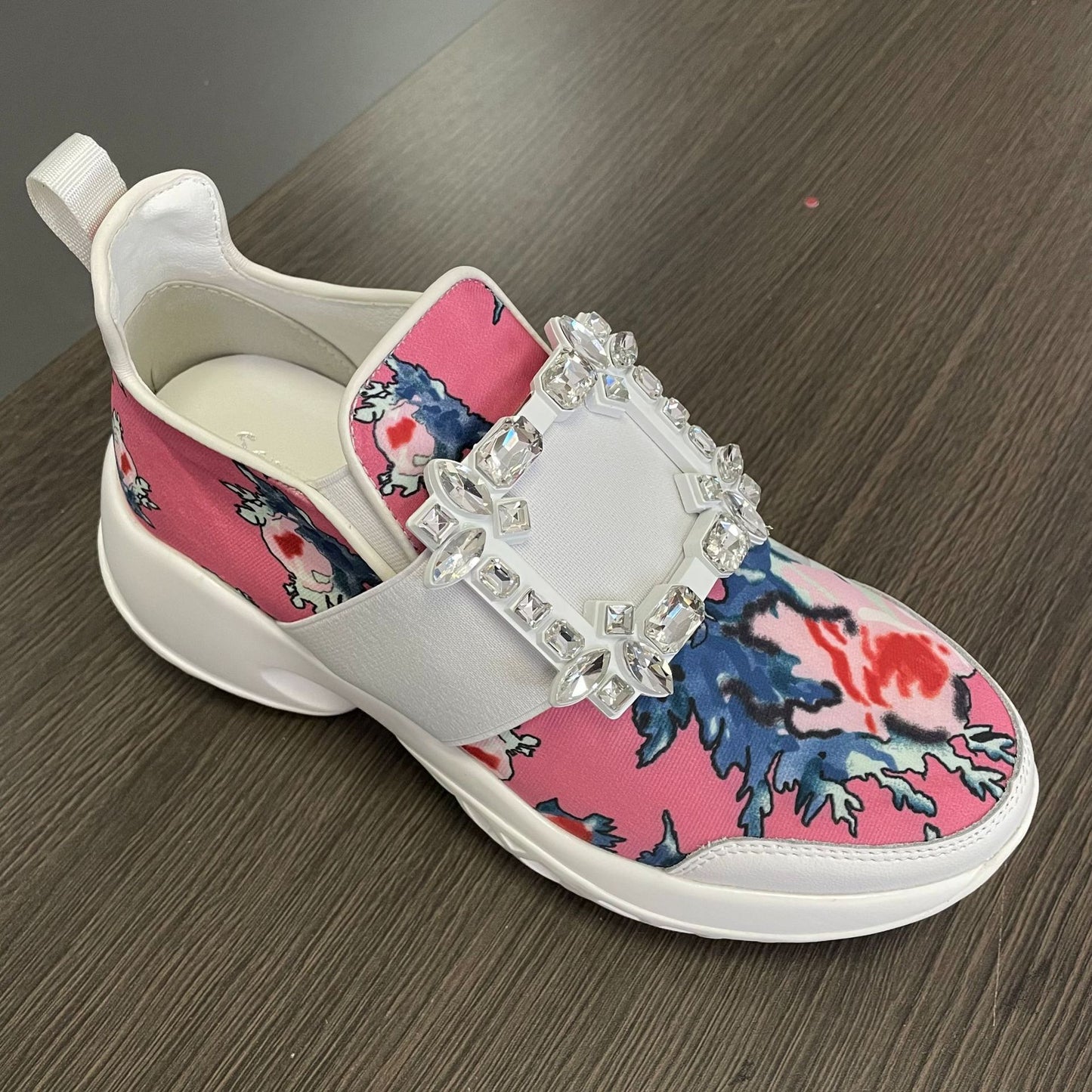 Women's Rhinestone Square Buckle Platform Dad Mesh Height Increasing Sports Casual Shoes