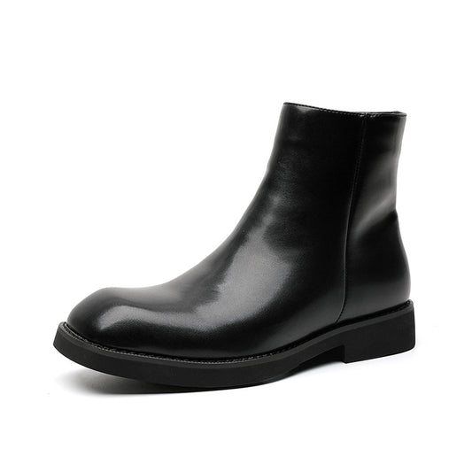 Men's Korean Style Square Toe British Chelsea Men's Martin Boots
