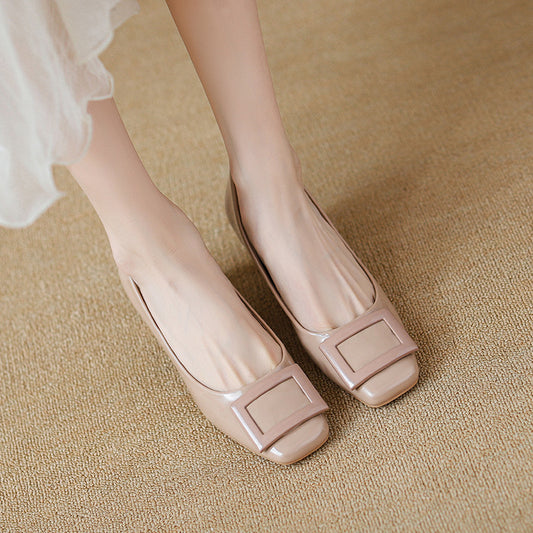 Women's Square Toe Low-cut Spring Commuter Workplace Lightly Mature Women's Fashion Shoes