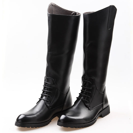 Men's Fashion High Back Zipper Trend Performance Stage Men's Leather Boots