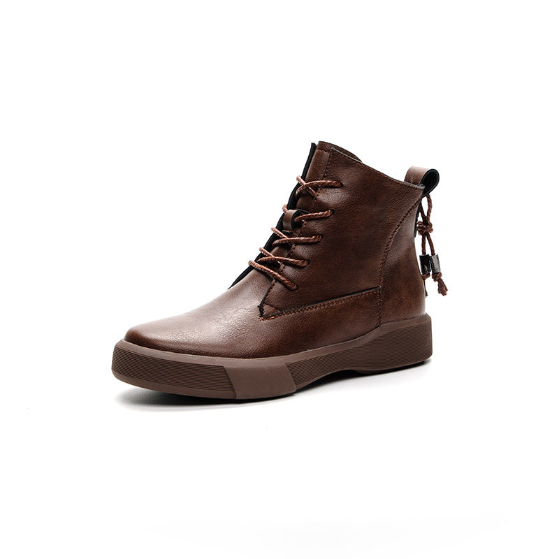 Women's Size Martin British Style Soft Bottom Warm Women's Leather Boots