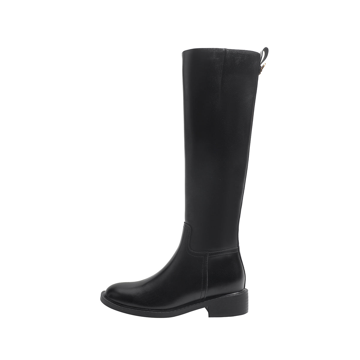 Women's Fleece-lined Pants Straight For Below The Knee Side Zipper Women's Leather Boots