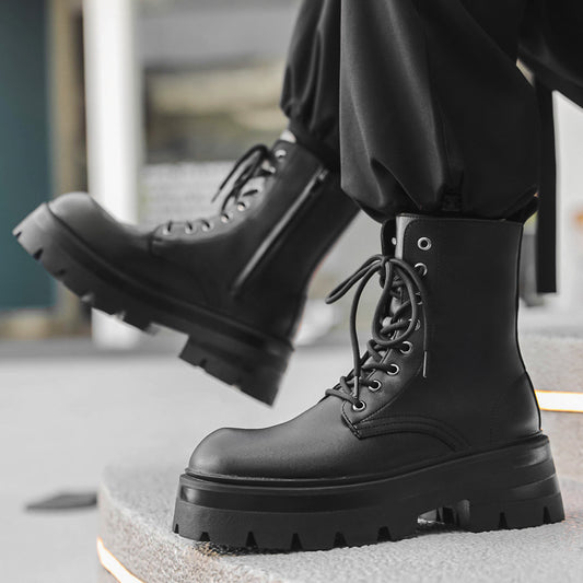 Men's Paris Platform Derby Martin British Style Men's Leather Boots