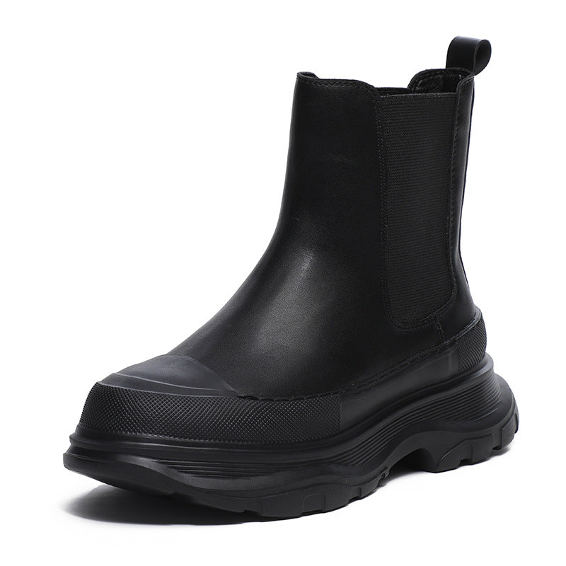 Women's Autumn Martin Platform Smoke Pipe Large Small Size Women's Leather Boots