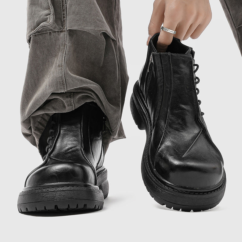 Men's Head Chelsea Trendy British Style Height Increasing Men's Martin Boots