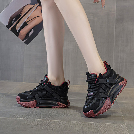 Women's Increasing Insole Bread German Training Leisure College Sports Casual Shoes