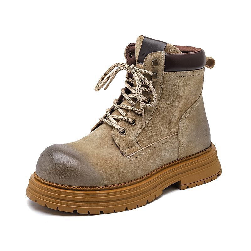 Lovers Wild British Style Vintage Thick Sole Increased Suede Men's Martin Boots