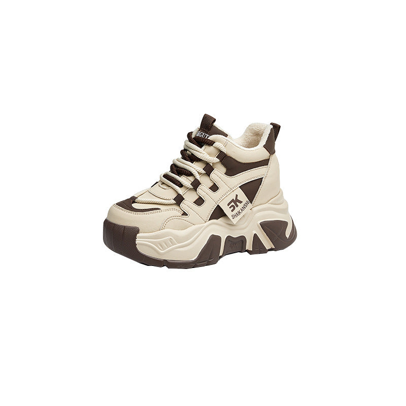 Women's Comfortable Height Increasing Insole Small College Style Dad Thick Bottom Women's Sports Shoes
