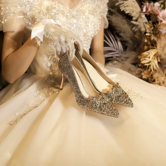 Women's High Stiletto French Wedding High-grade Dress Pumps Dignified Women's Fashion Shoes