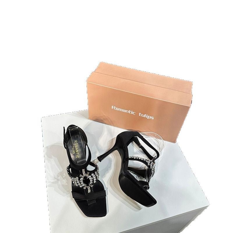 Women's Rhinestone Open Toe For Stiletto Sexy Sandals