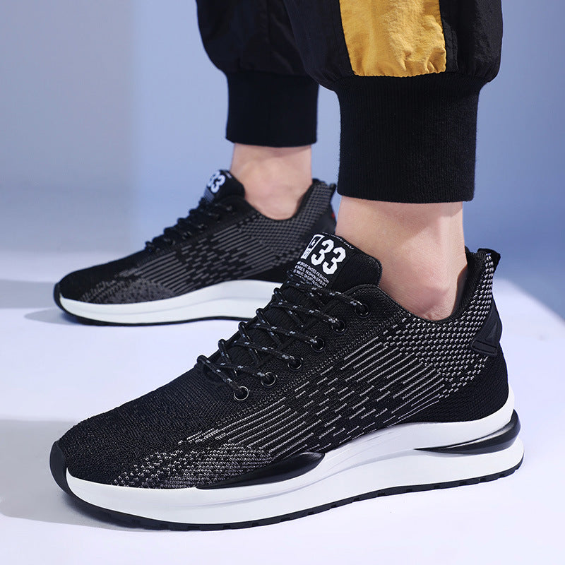 Men's Breathable Lace Up Autumn Blue White Men's Sports Shoes