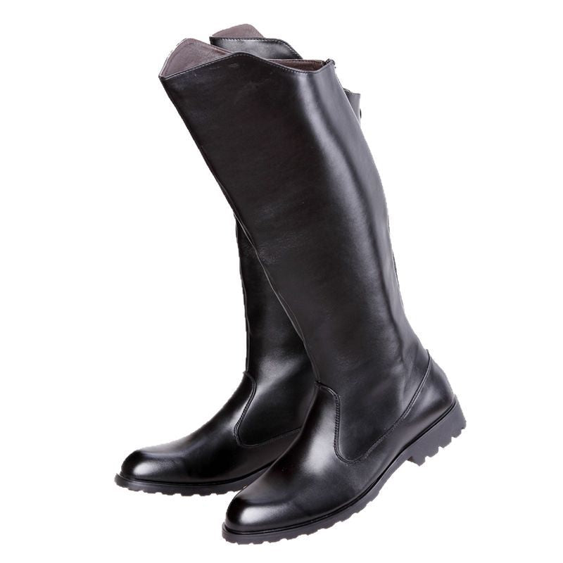Men's Zipper Pointed Trendy Riding Outdoor Fashionable Martin Men's Leather Boots