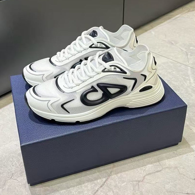 Men's Cowhide Stitching Tied Trendy Luxury Women's Casual Shoes