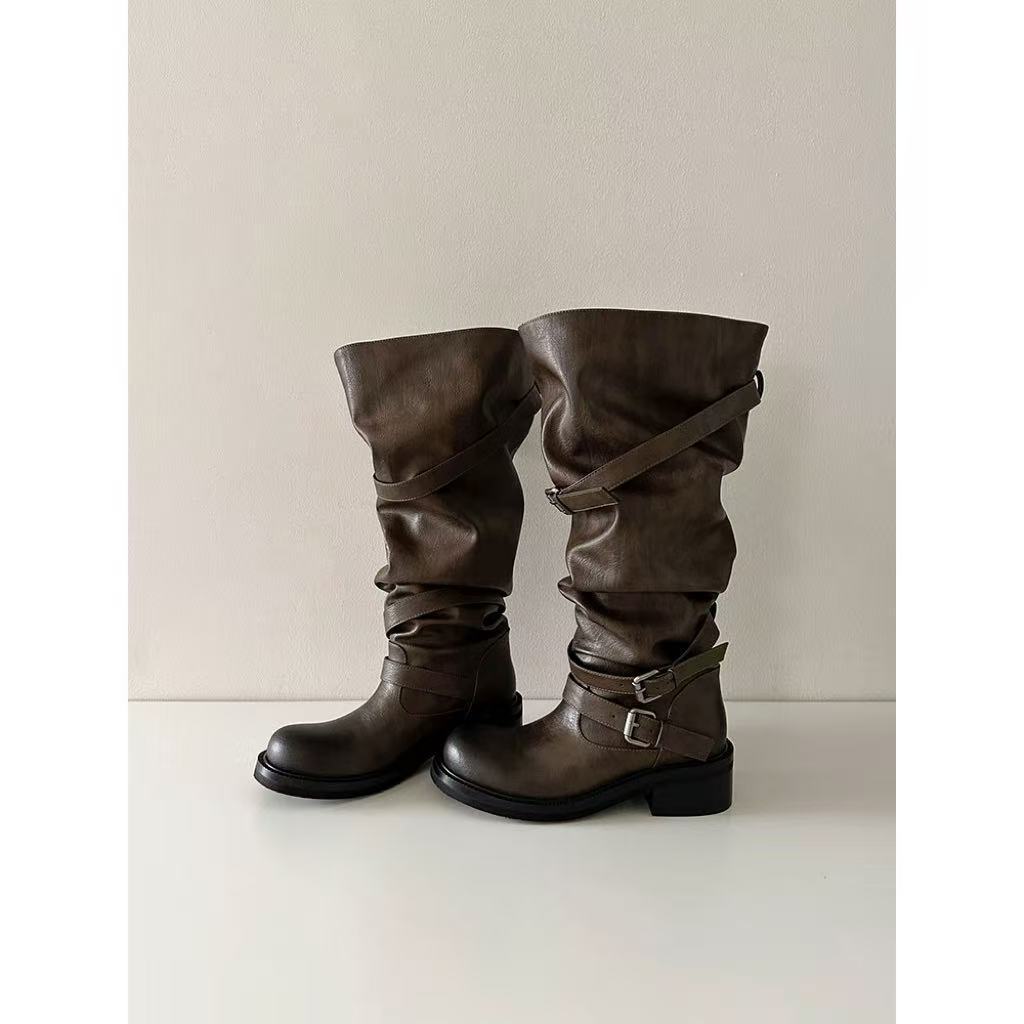 Super Large Tube Circumference Mid Pile Style Classic Heels