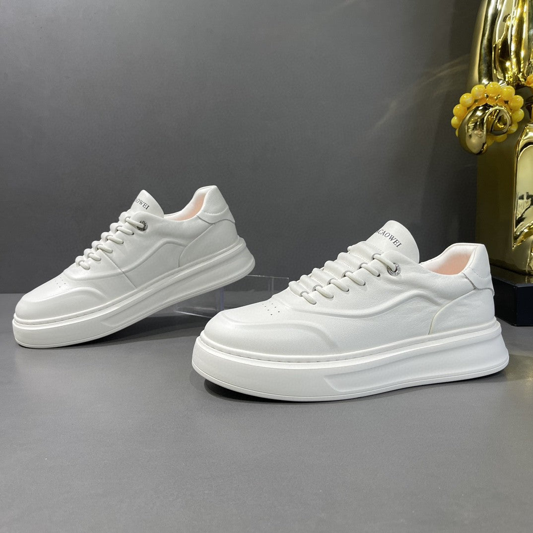 Men's Boys Trend Versatile Slip-on White Fashion Top Layer Men's Sports Shoes