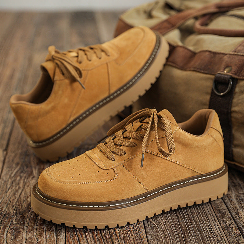 Men's Retro Style Worker Outdoor Leisure Board Fleece-lined Warm Boots
