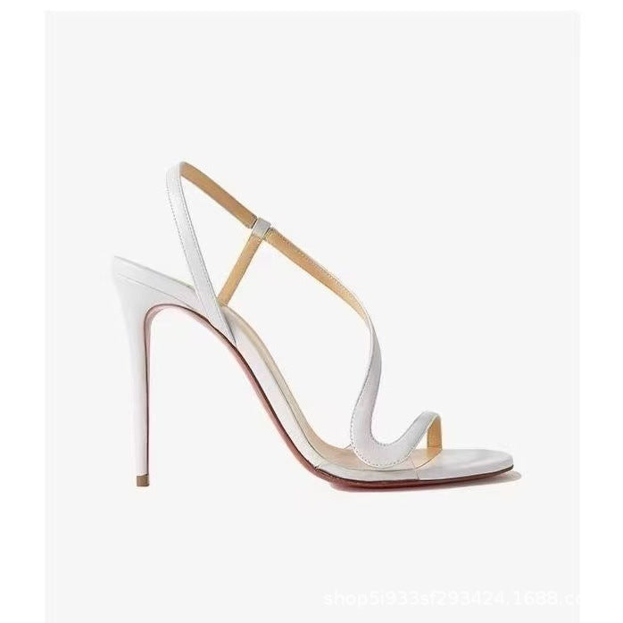 Women's Anchor Rivet Red Sole Pointed High Heels